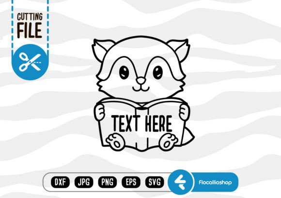 Animal Text Holder Outline, Fox SVG