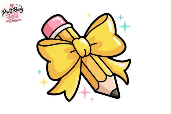 Cute Pencil Bow Kawaii PNG