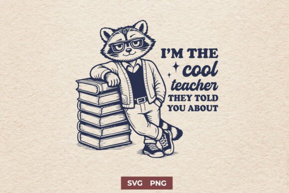 I m the Cool Teacher SVG - Funny Raccoon