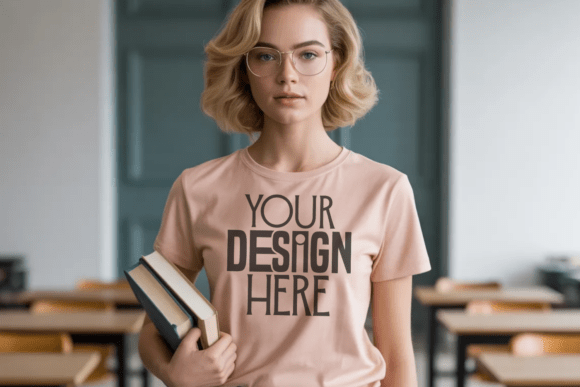 Peachy Comfort Colors 1717 Teacher Mockup: A Strategic Asset for Educator Apparel Design