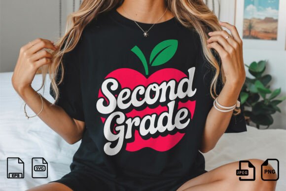 Second Grade Apple School T-shirt Design